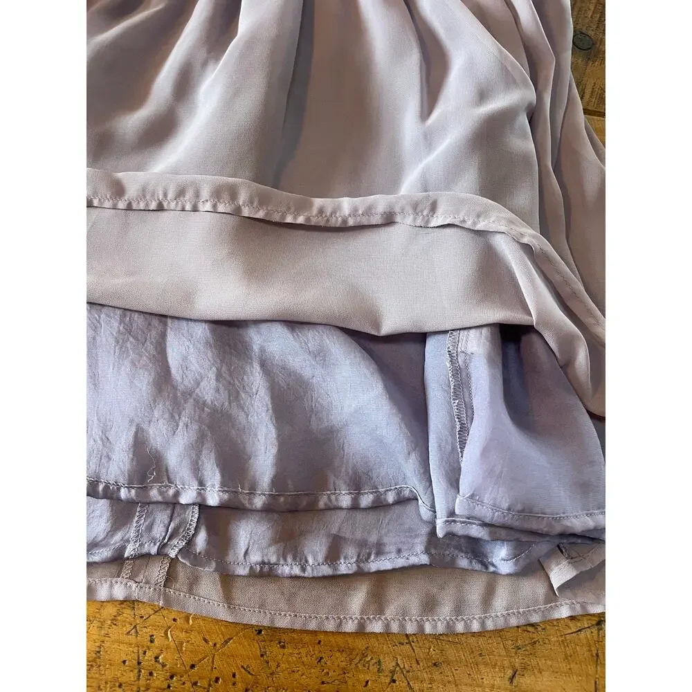 Womens Free People Sheer Lace‎ Lavender Mini Dress Keyhole Size 10